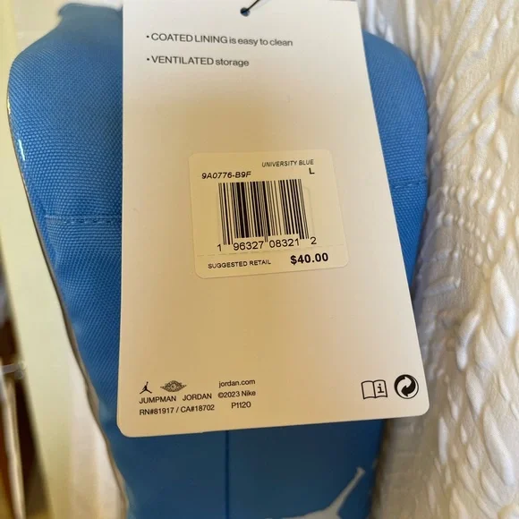 Nike Air Jordan UNC University Blue Travel Shoe Box Bag - NWT ***